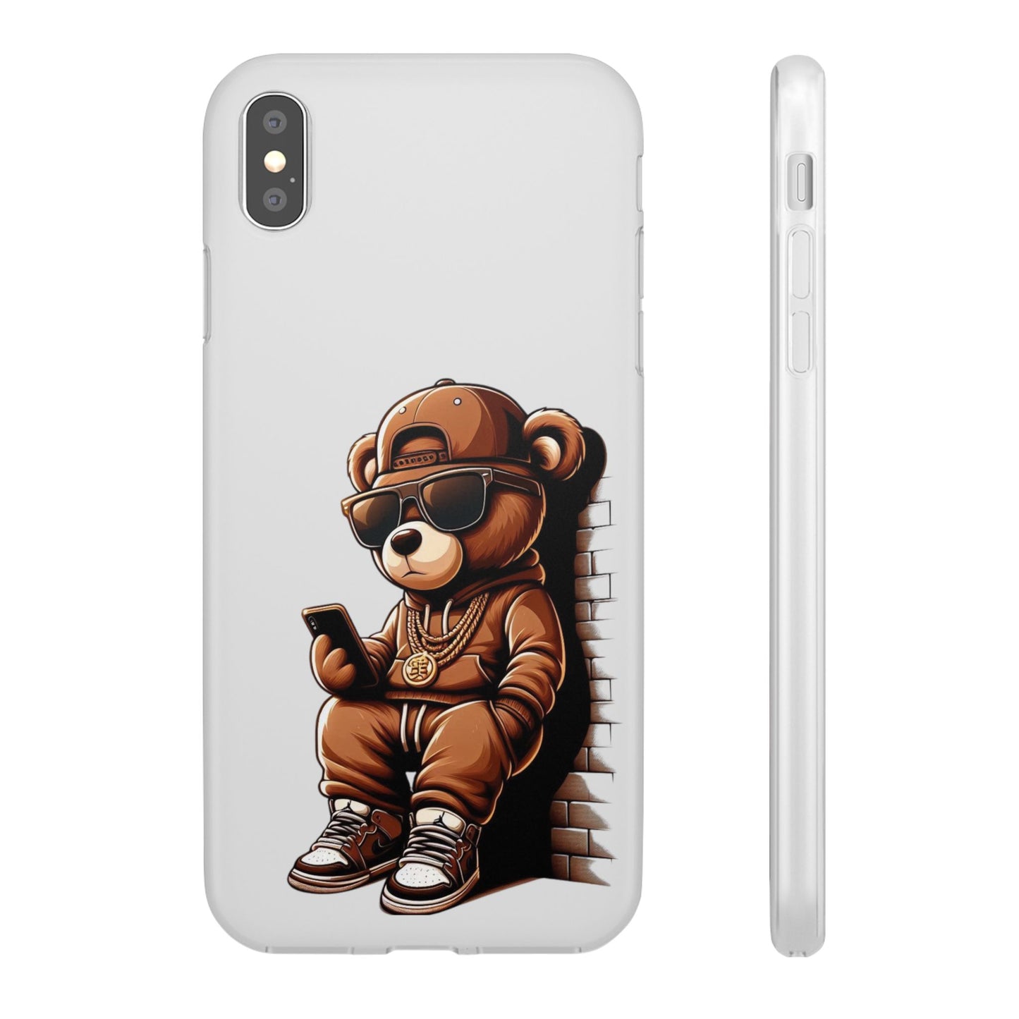 Clear Flexi Case with TeddyBear texting