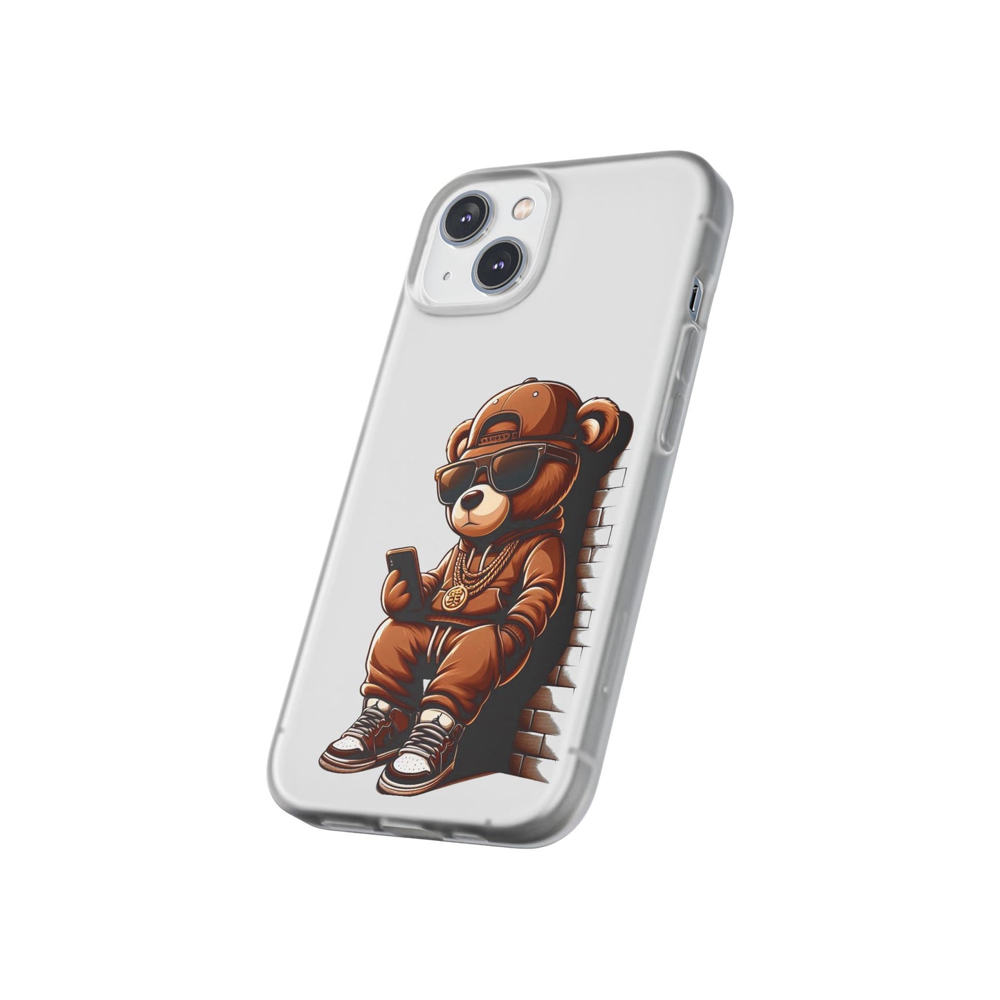 Clear Flexi Case with TeddyBear texting