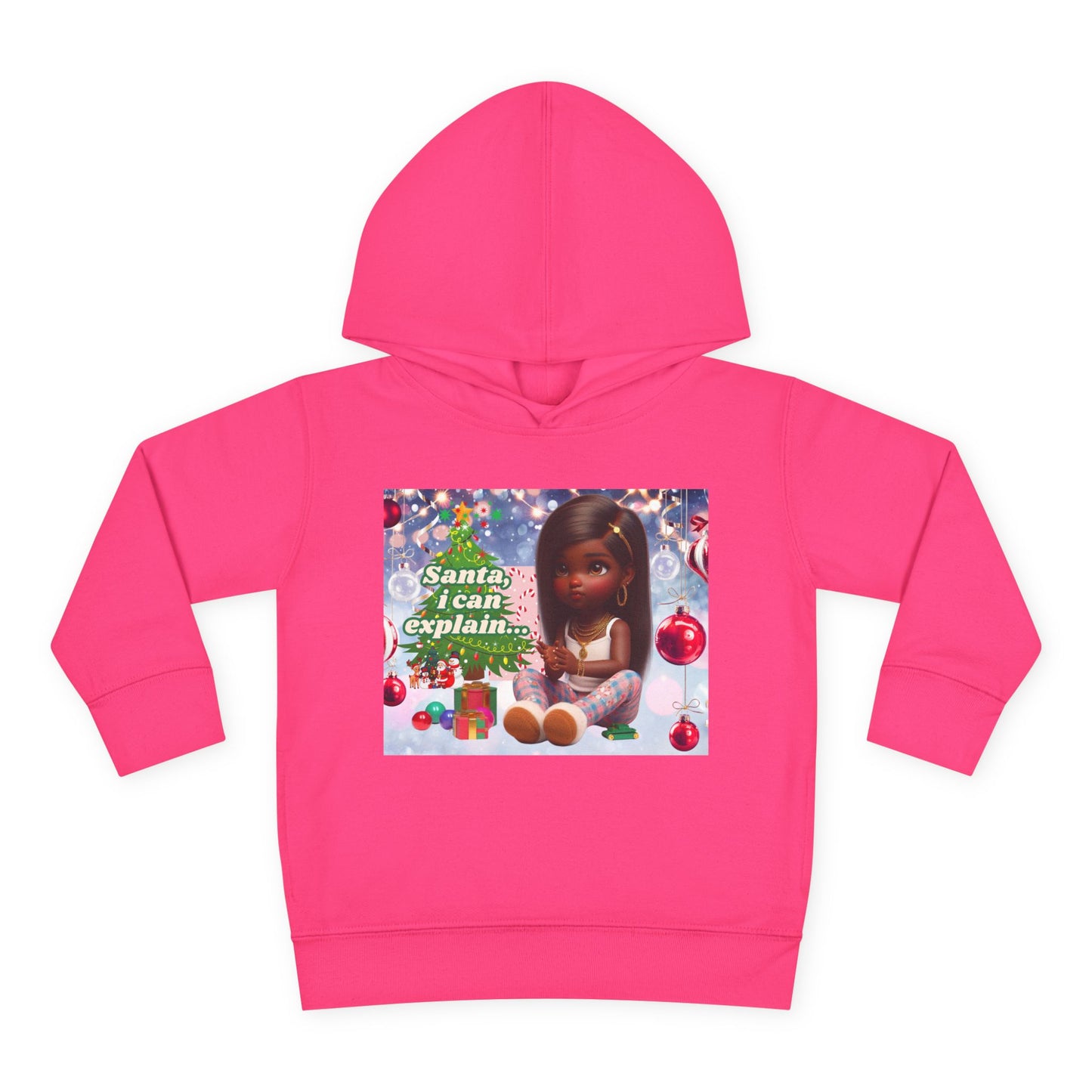 Toddler Girls Pullover Fleece Hoodie - "Santa, I Can Explain"