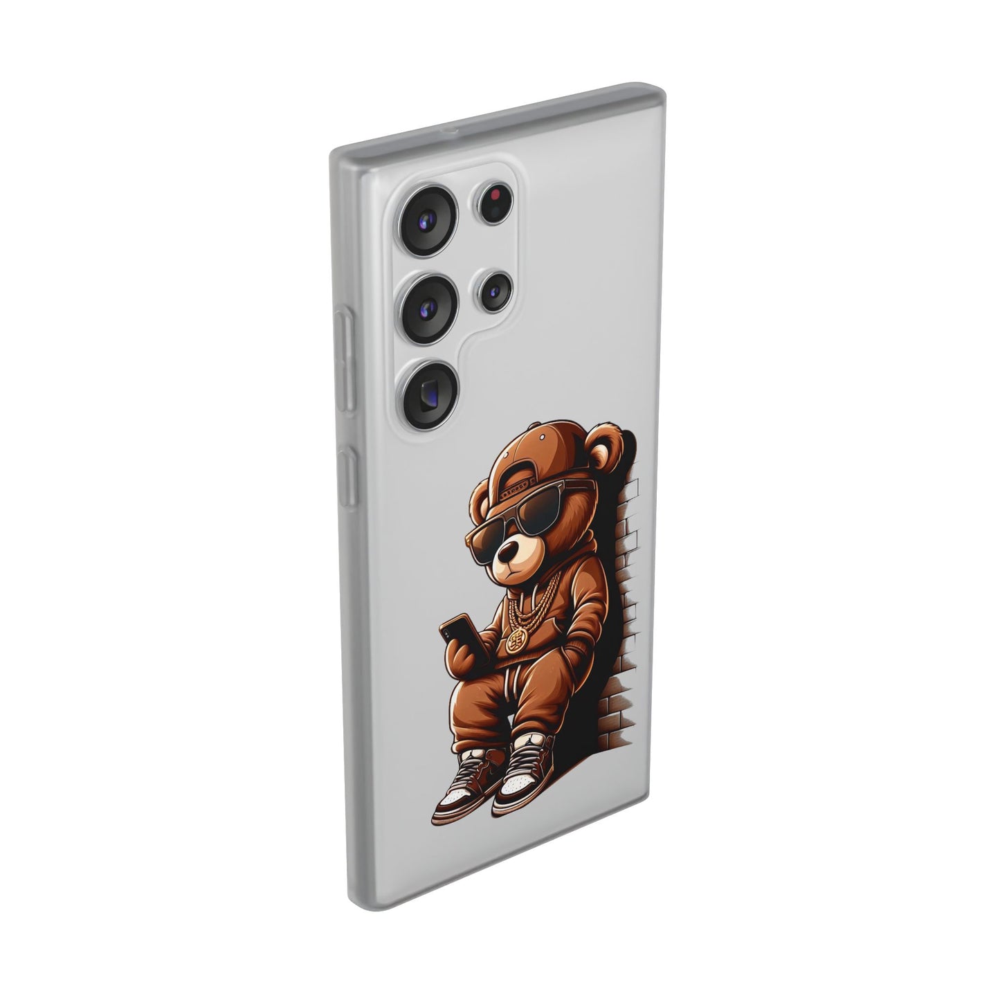 Clear Flexi Case with TeddyBear texting