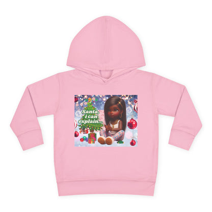 Toddler Girls Pullover Fleece Hoodie - "Santa, I Can Explain"