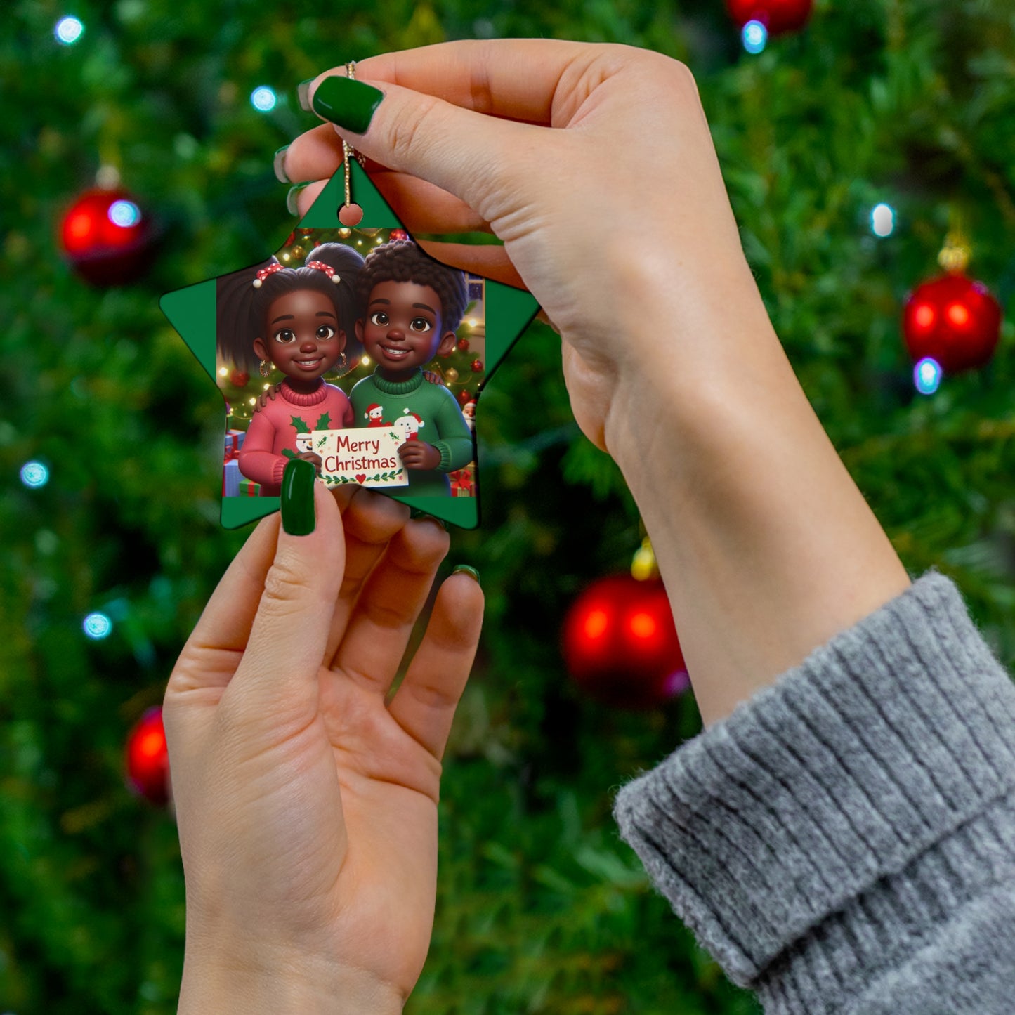 Ceramic Holiday Ornament, 4 Shapes