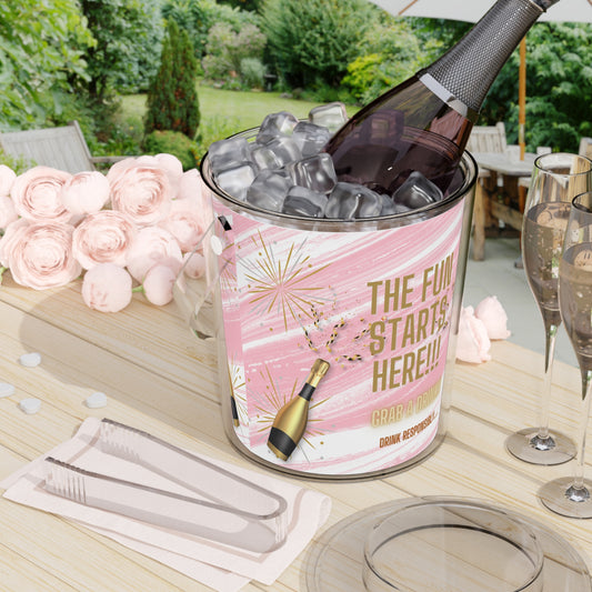 Reuseable Champagne Party Ice Bucket with Tongs