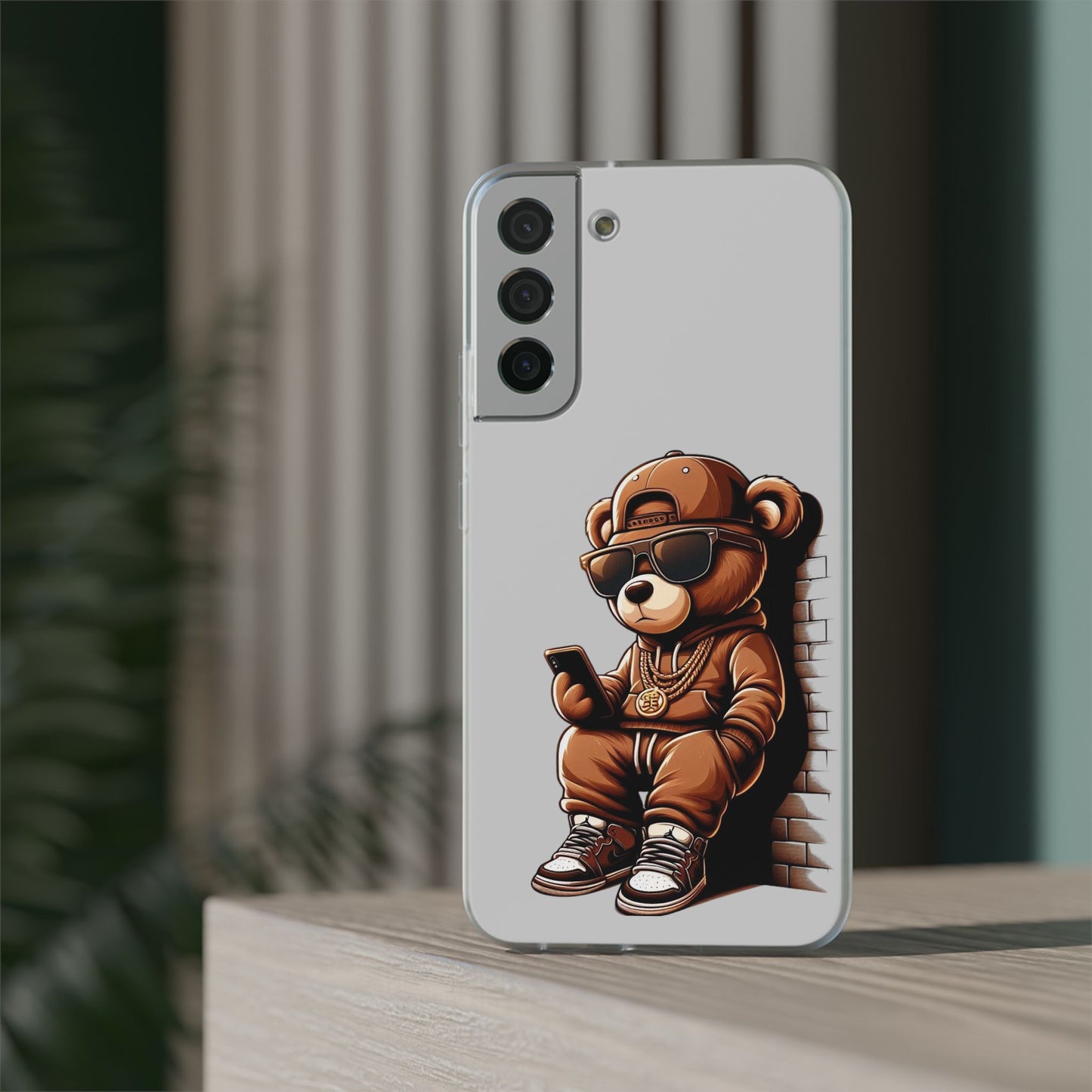 Clear Flexi Case with TeddyBear texting