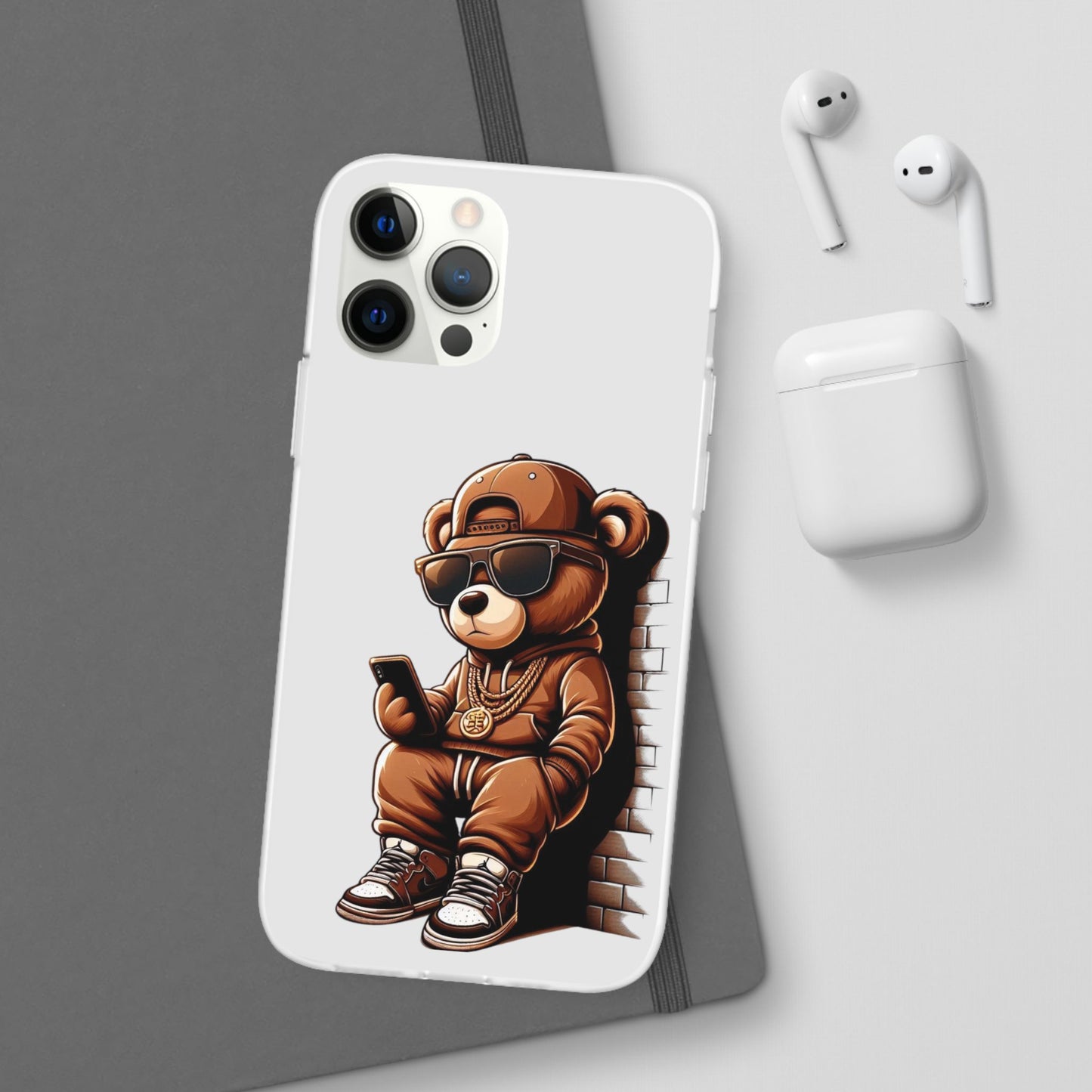 Clear Flexi Case with TeddyBear texting