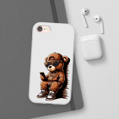 Clear Flexi Case with TeddyBear texting