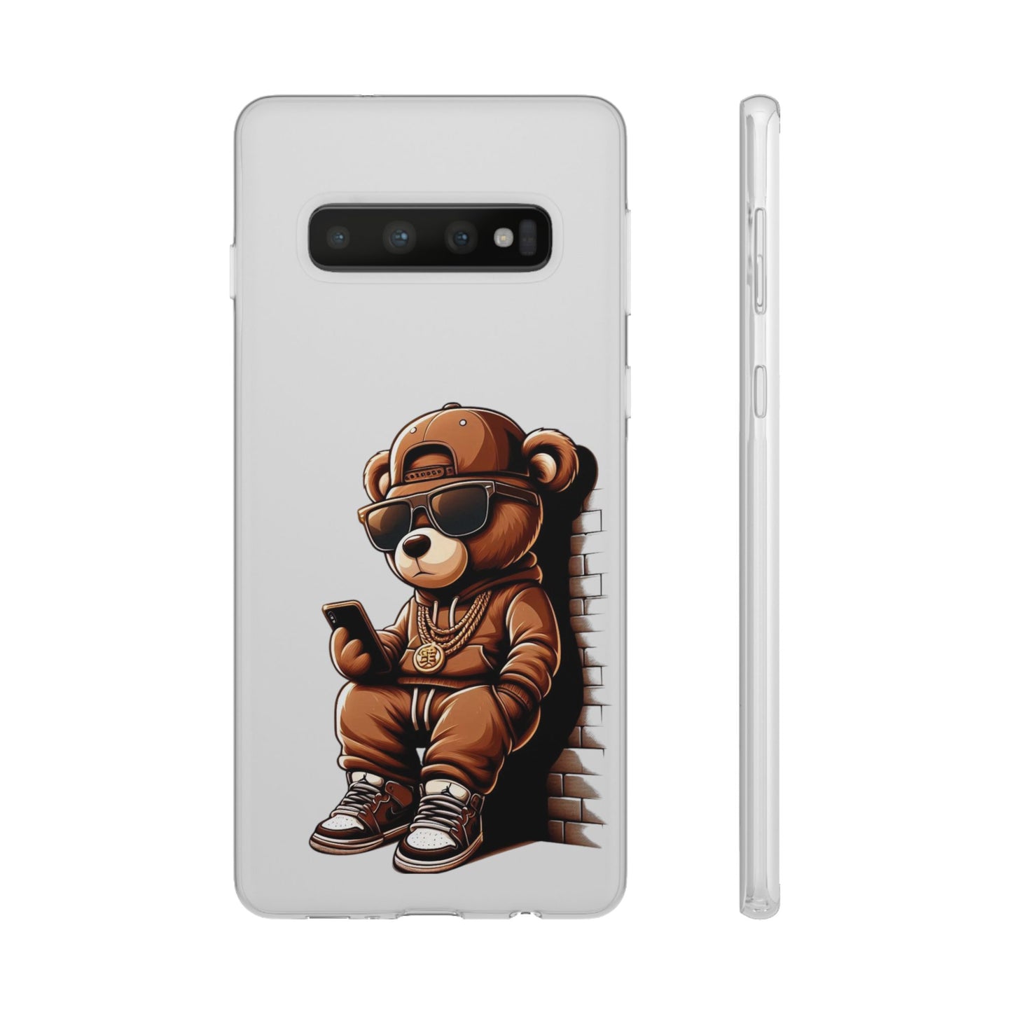 Clear Flexi Case with TeddyBear texting