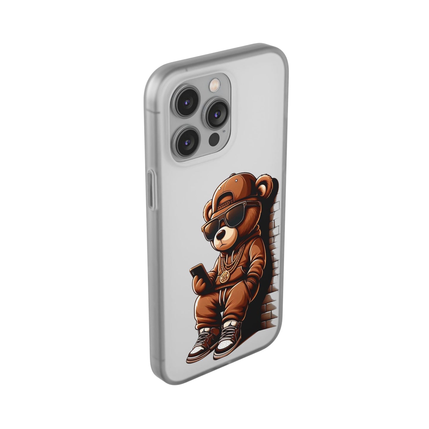 Clear Flexi Case with TeddyBear texting