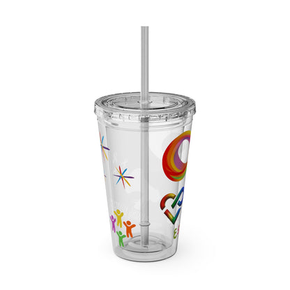 Autism Awareness - Sunsplash Tumbler with Straw, 16oz