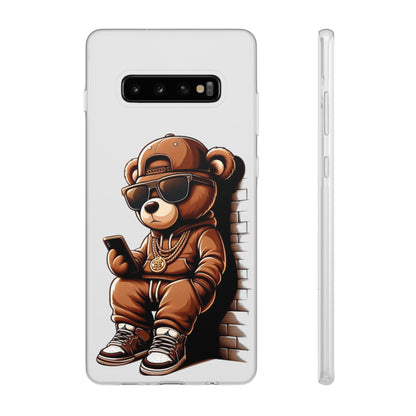 Clear Flexi Case with TeddyBear texting