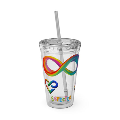 Autism Awareness - Sunsplash Tumbler with Straw, 16oz