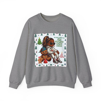 Woman's Christmas Sweatshirt - 'I Only Came For The Cookies & The Wine''