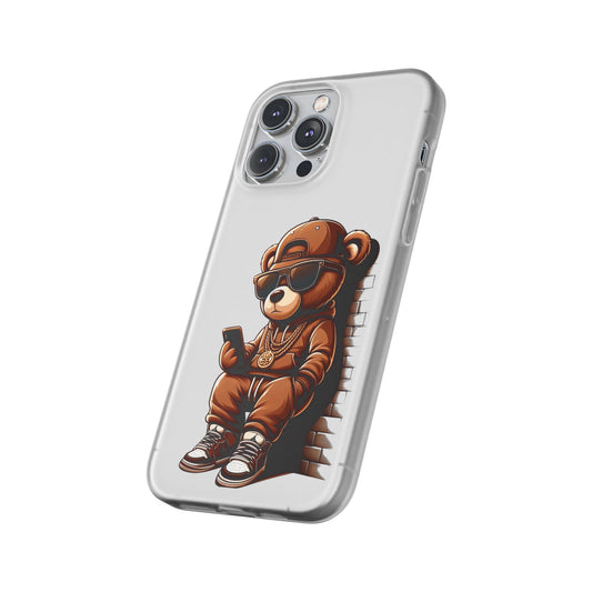 Clear Flexi Case with TeddyBear texting