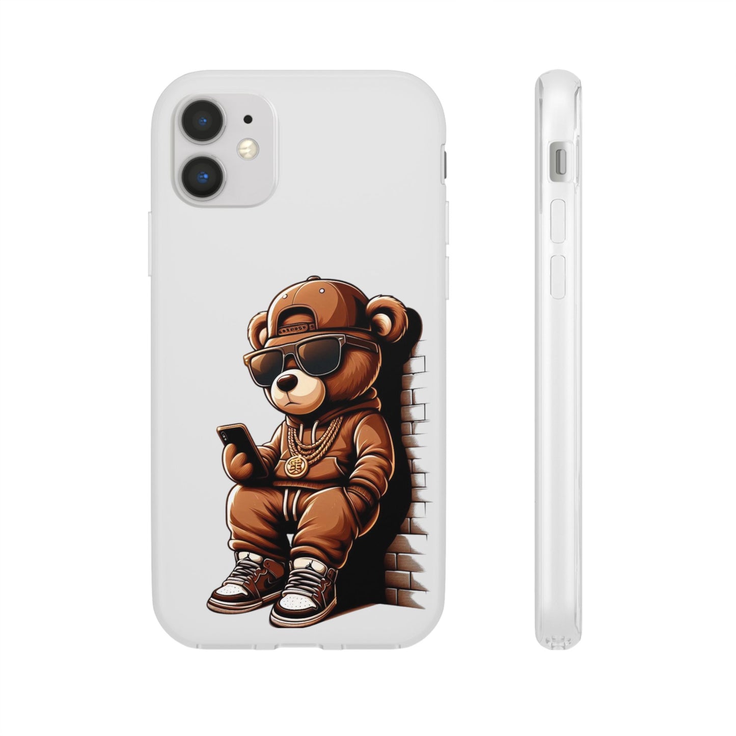 Clear Flexi Case with TeddyBear texting