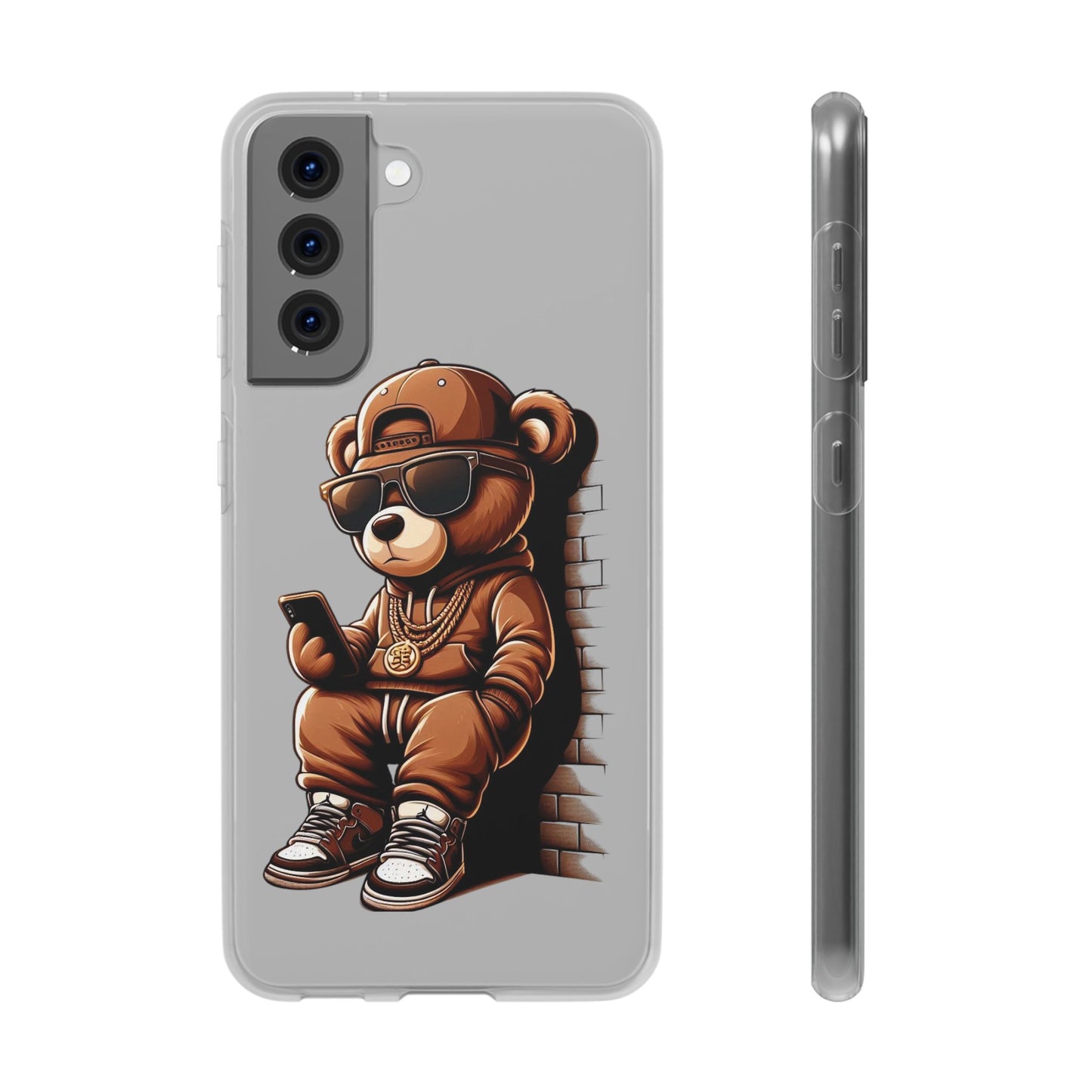 Clear Flexi Case with TeddyBear texting