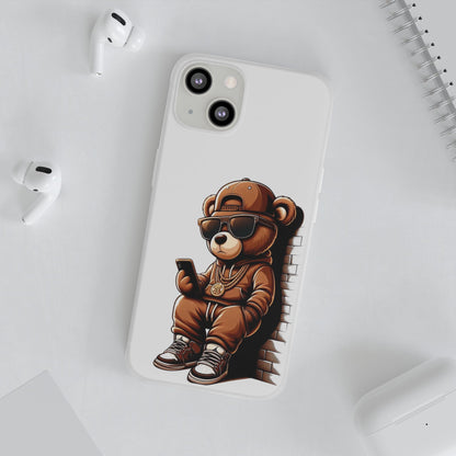 Clear Flexi Case with TeddyBear texting