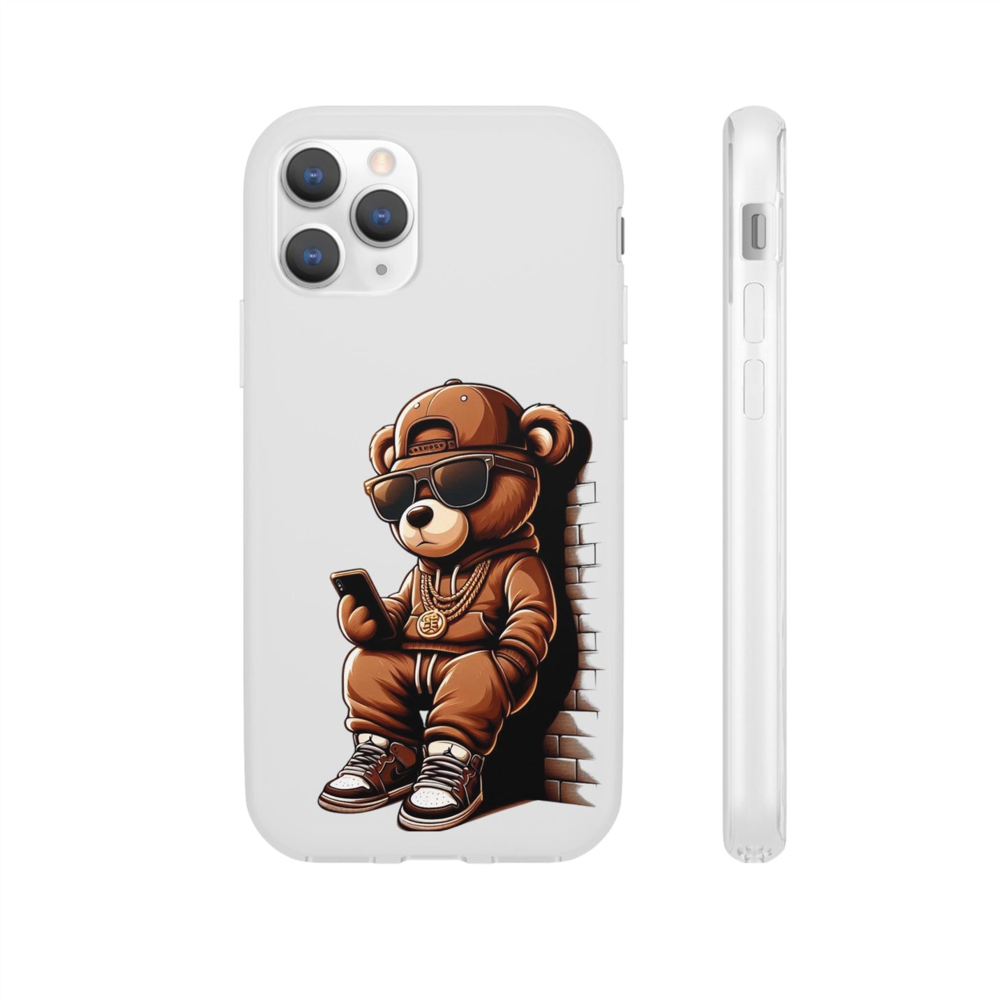 Clear Flexi Case with TeddyBear texting