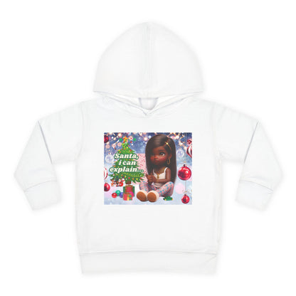 Toddler Girls Pullover Fleece Hoodie - "Santa, I Can Explain"