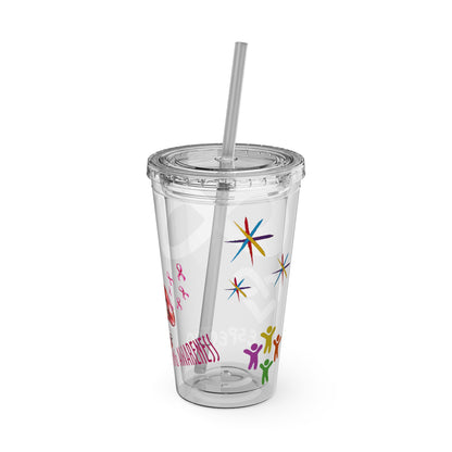 Autism Awareness - Sunsplash Tumbler with Straw, 16oz