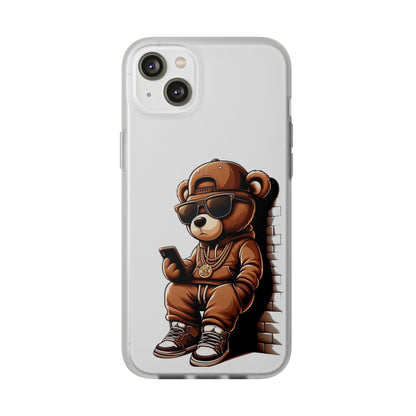 Clear Flexi Case with TeddyBear texting