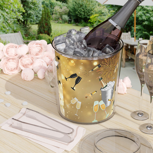 Reusable Champagne Ice Bucket with Tongs