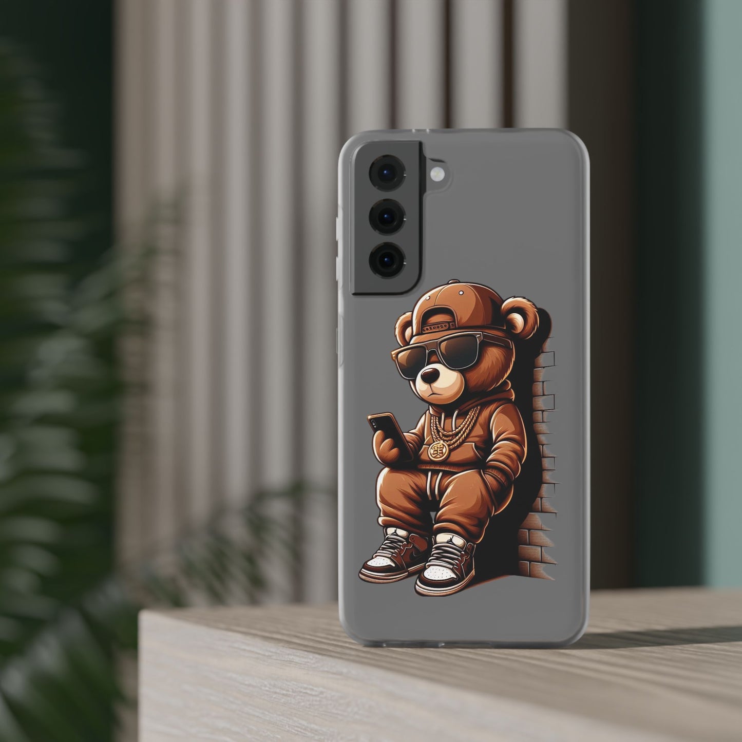 Clear Flexi Case with TeddyBear texting