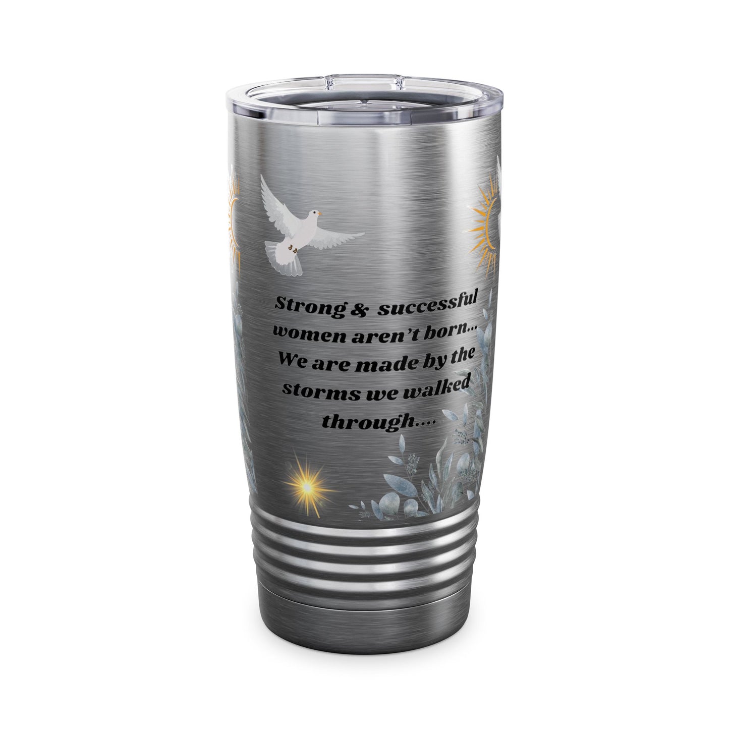 Strong Women's Tumbler, 20oz (White/Stainless Steel)