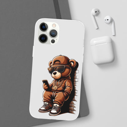 Clear Flexi Case with TeddyBear texting