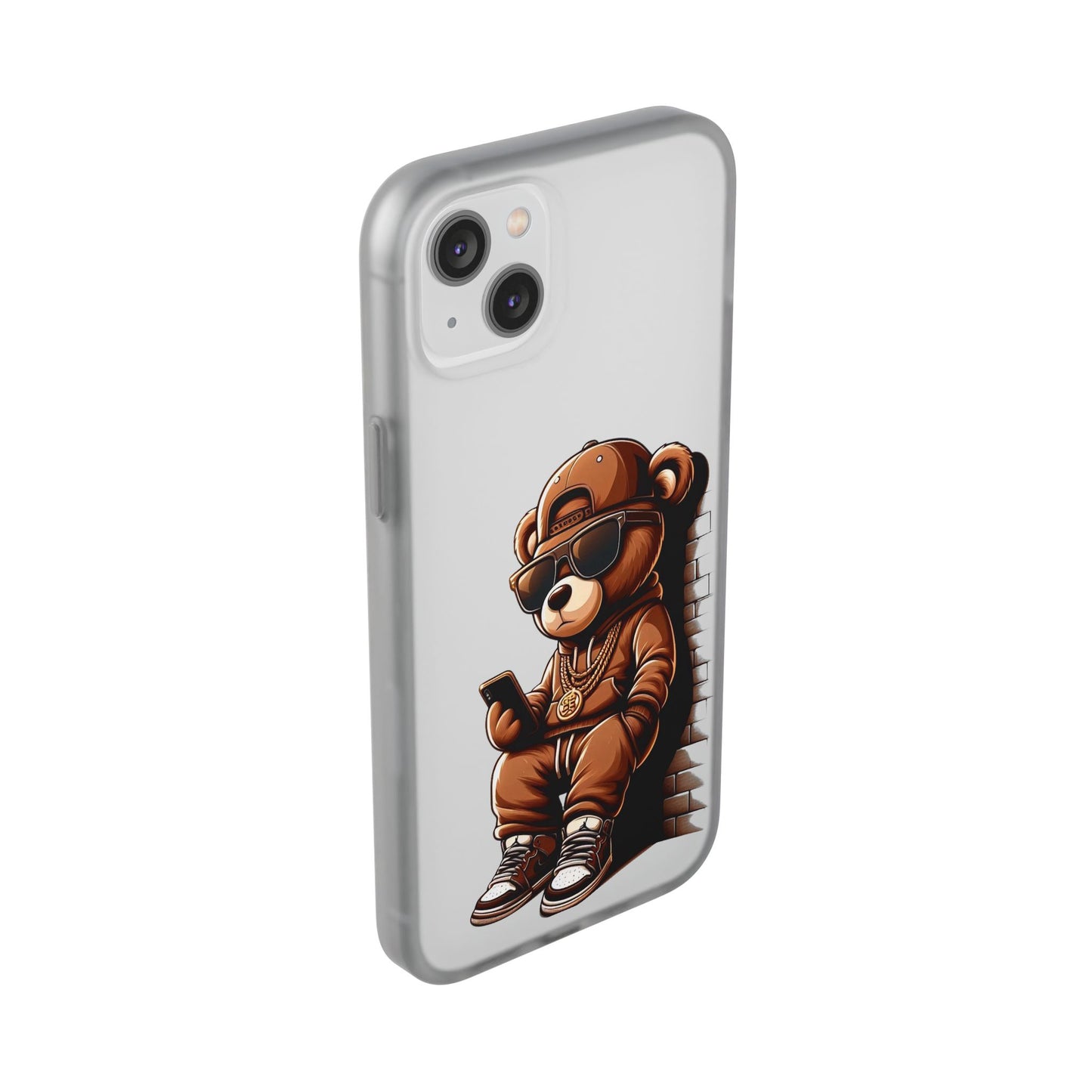 Clear Flexi Case with TeddyBear texting