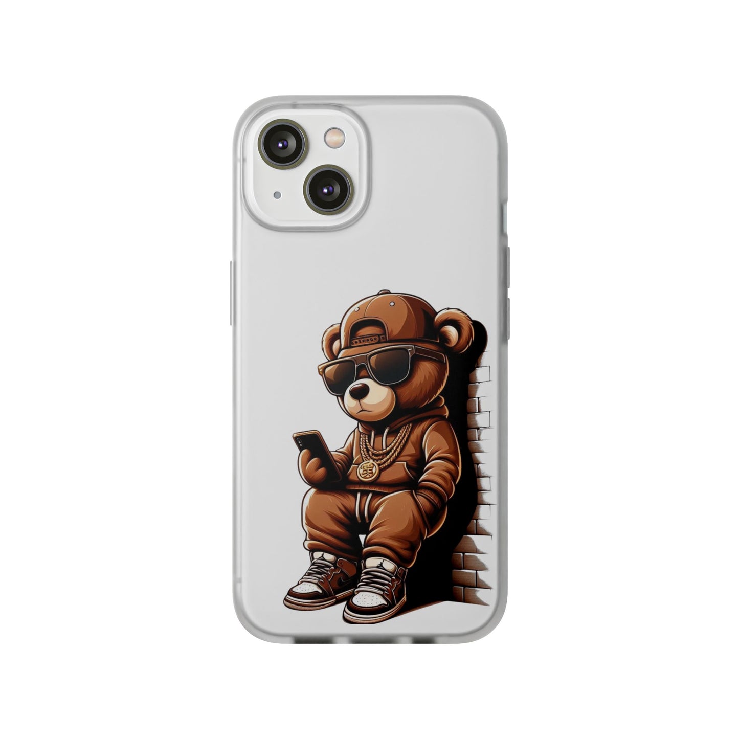 Clear Flexi Case with TeddyBear texting