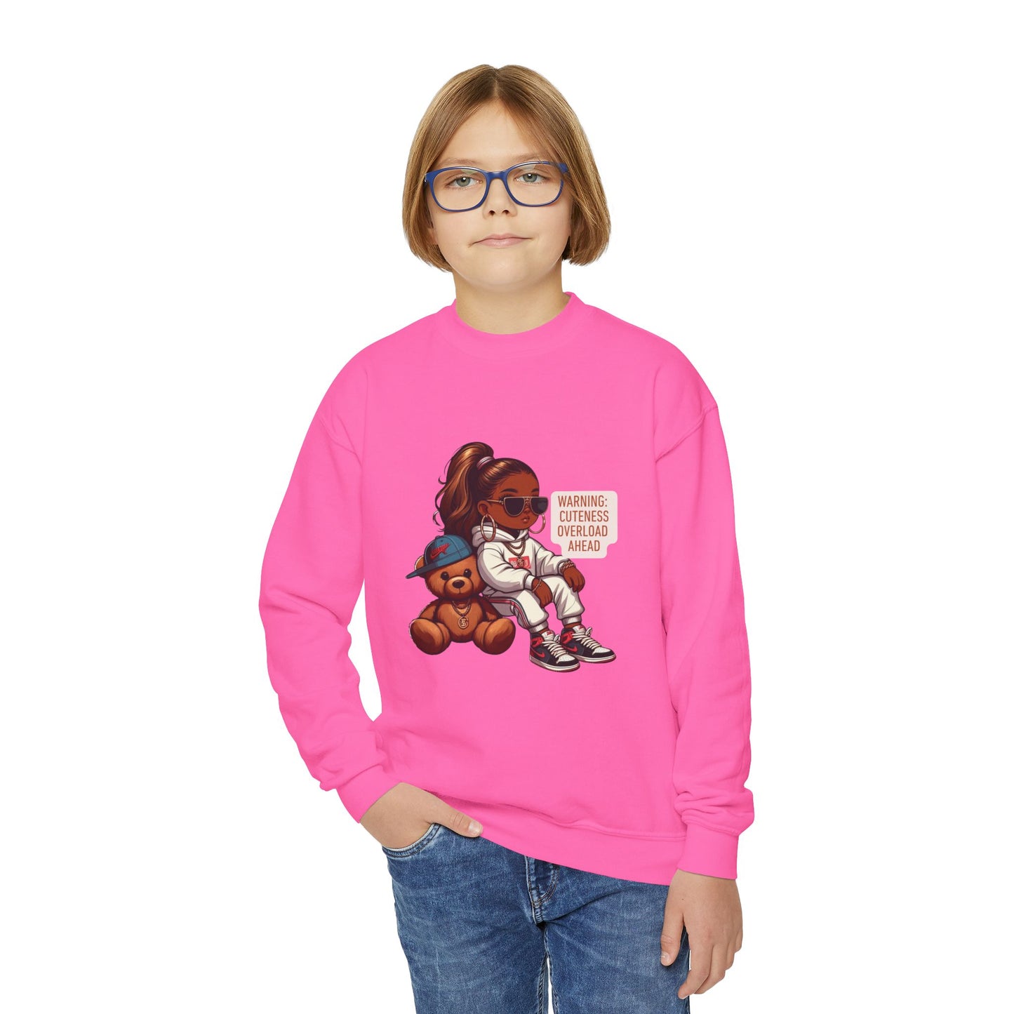 Youth "Cuteness Overload" Crewneck Sweatshirt