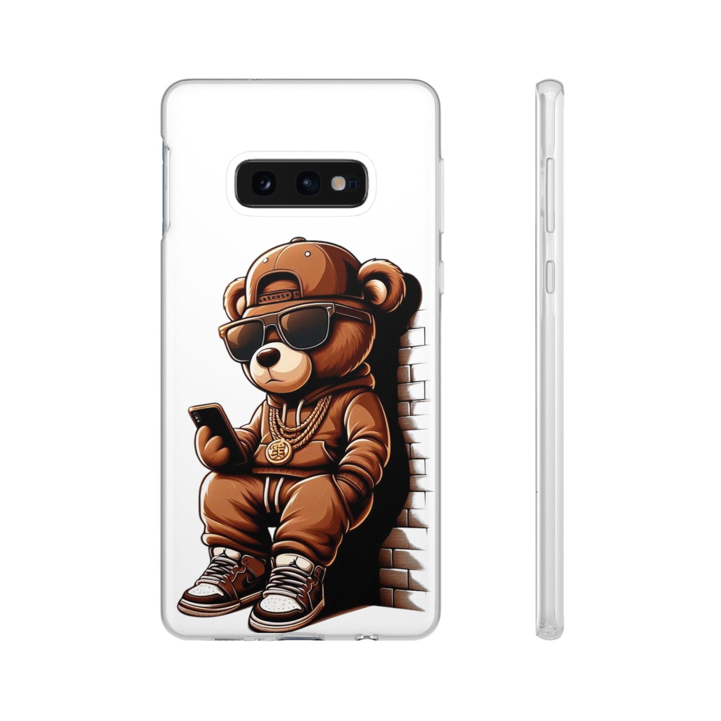 Clear Flexi Case with TeddyBear texting