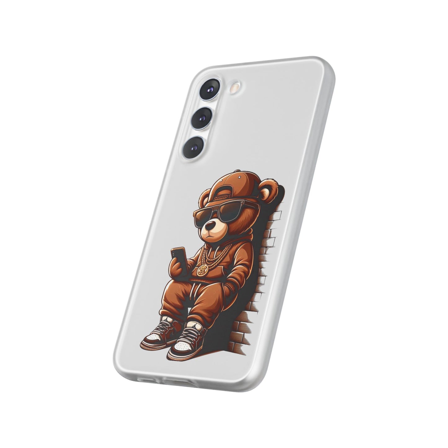 Clear Flexi Case with TeddyBear texting