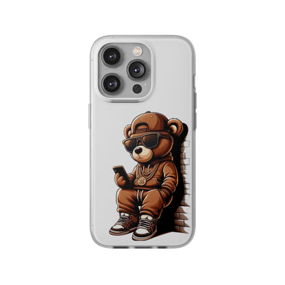 Clear Flexi Case with TeddyBear texting