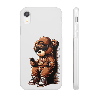 Clear Flexi Case with TeddyBear texting