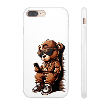 Clear Flexi Case with TeddyBear texting