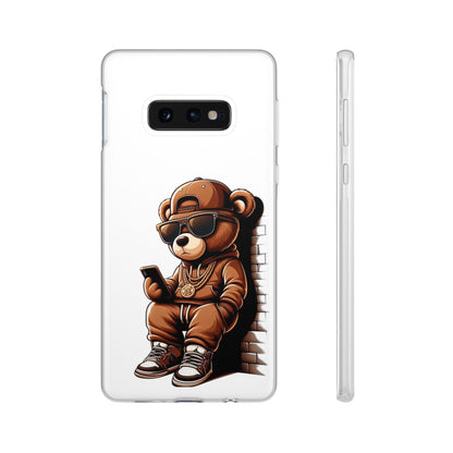 Clear Flexi Case with TeddyBear texting