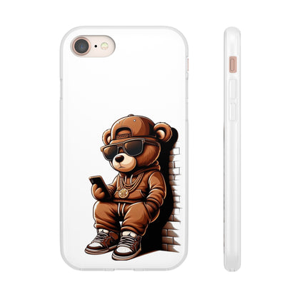 Clear Flexi Case with TeddyBear texting