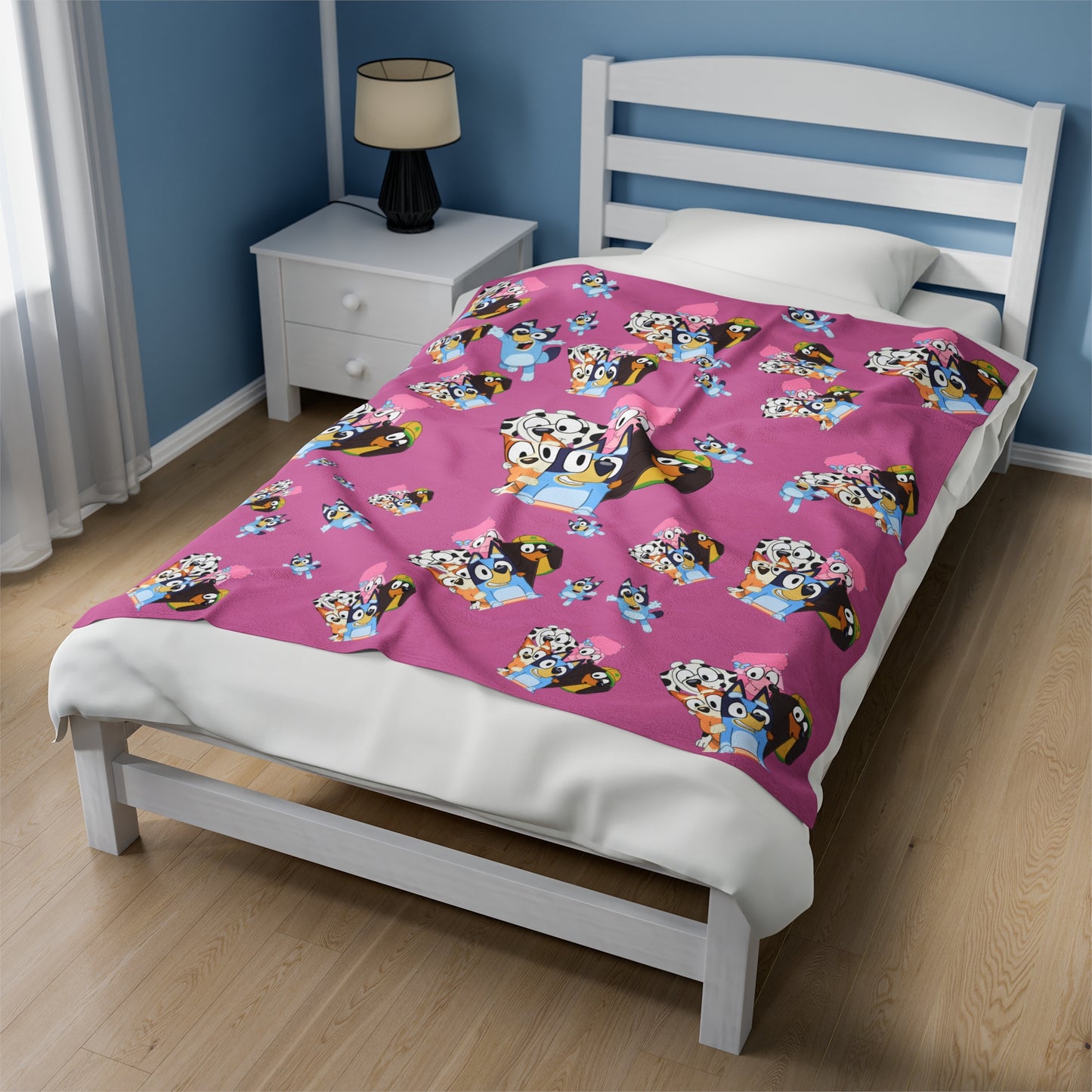 Plush Blanket with Bluey Cartoon Character