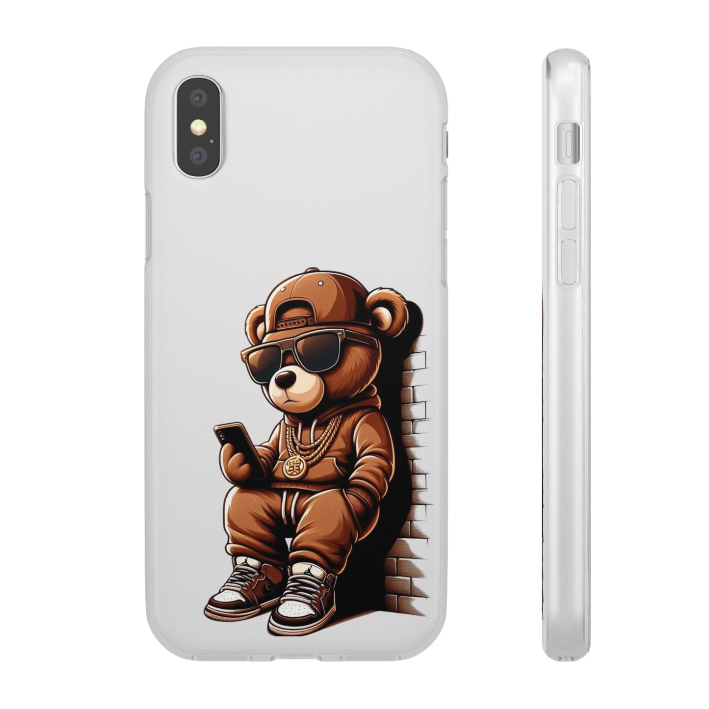 Clear Flexi Case with TeddyBear texting