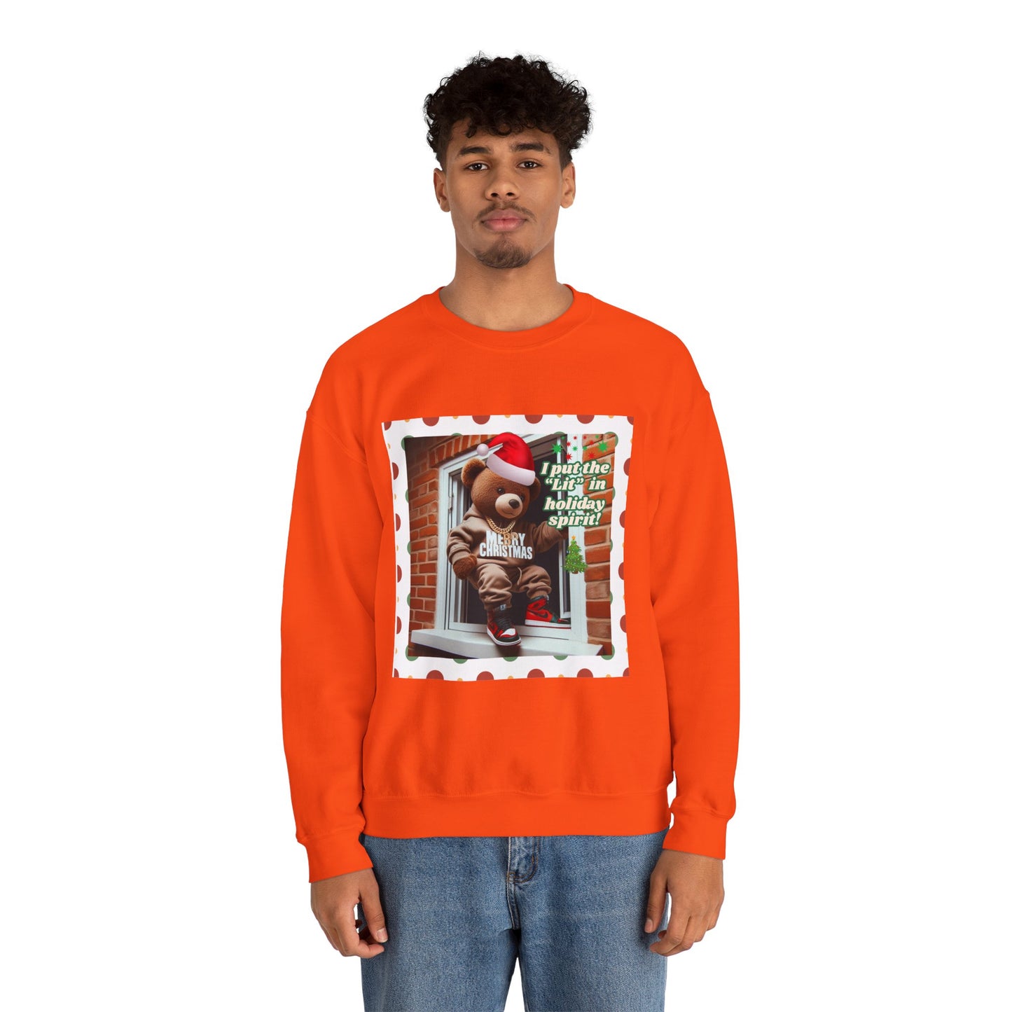 Men's Christmas Unisex Sweatshirt - 'I Put the "Lit" in Holiday Spirit'