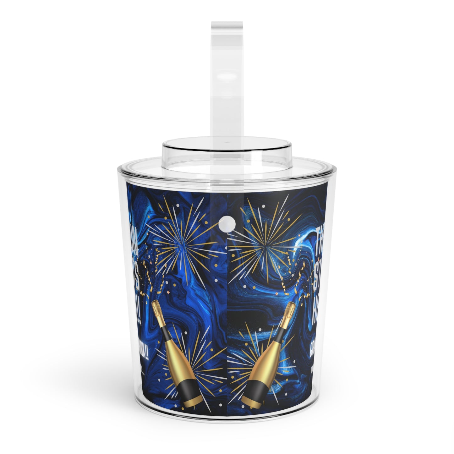 Reusable "Blue" Party Ice Bucket with Tongs