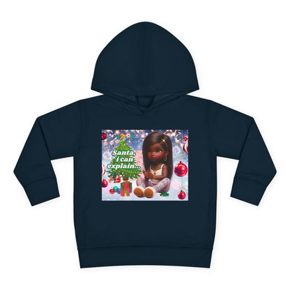 Toddler Girls Pullover Fleece Hoodie - "Santa, I Can Explain"