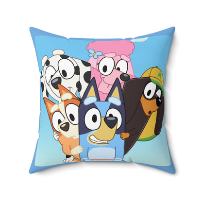 Bluey Cartoon character- Square Pillow Cover (Pillow included)