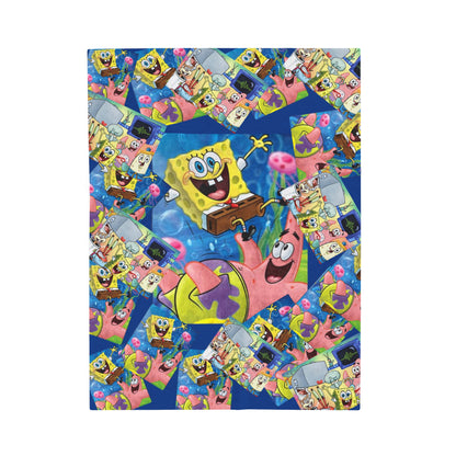 Plush Blanket with Sponge Bob Character