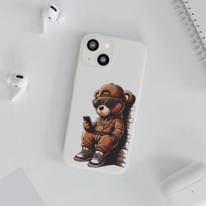 Clear Flexi Case with TeddyBear texting