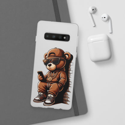 Clear Flexi Case with TeddyBear texting