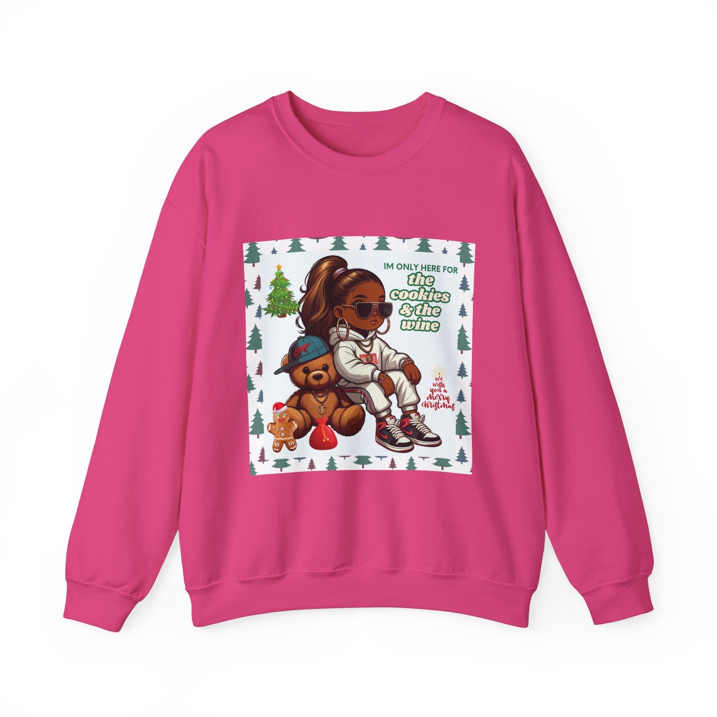 Woman's Christmas Sweatshirt - 'I Only Came For The Cookies & The Wine''