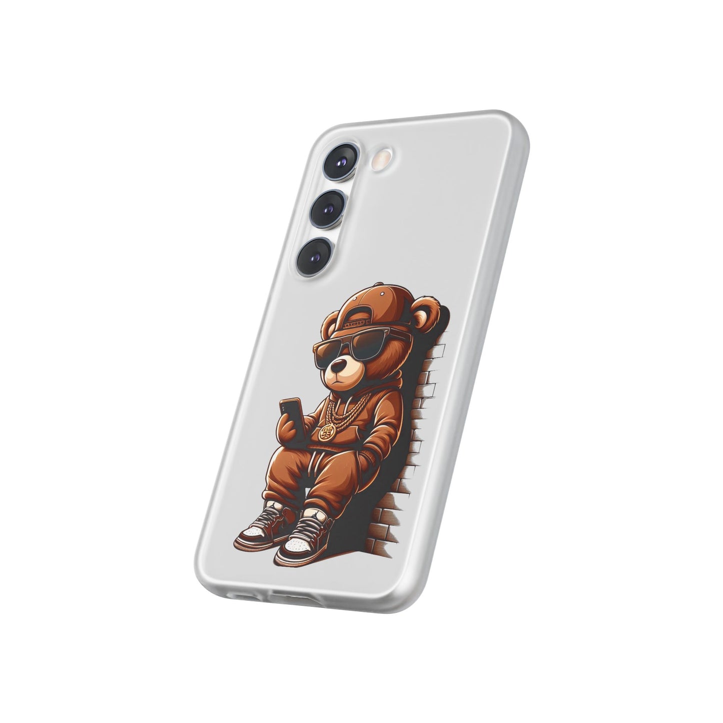 Clear Flexi Case with TeddyBear texting