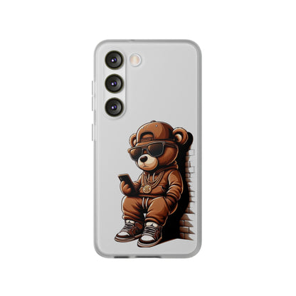 Clear Flexi Case with TeddyBear texting